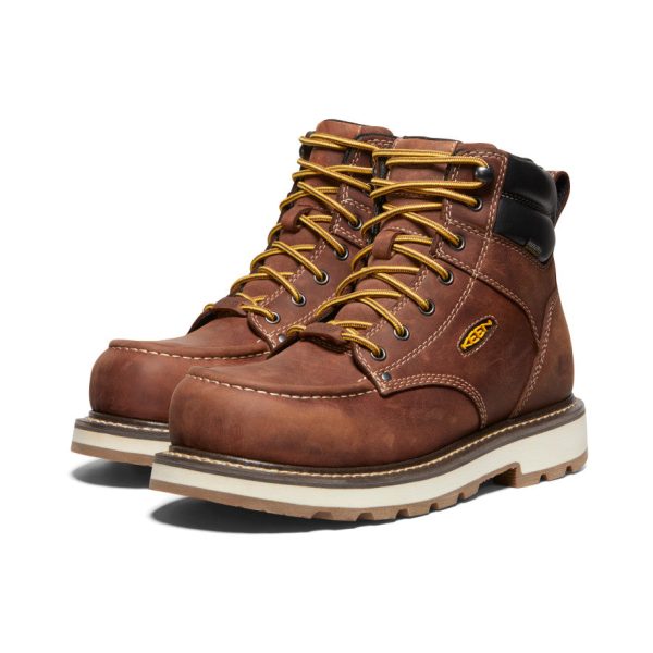 Men's Cincinnati 6 Waterproof 90° Heel Boot (Carbon Toe) | Tuscan Red/Sandshell