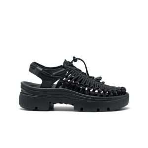 All Gender UNEEK PLT Sneaker  |  Black Smooth Lea