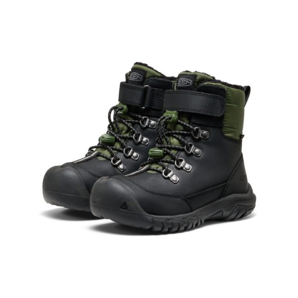 Little Kids' Kanibou Waterproof Winter Boot  |  Black/Bronze Green