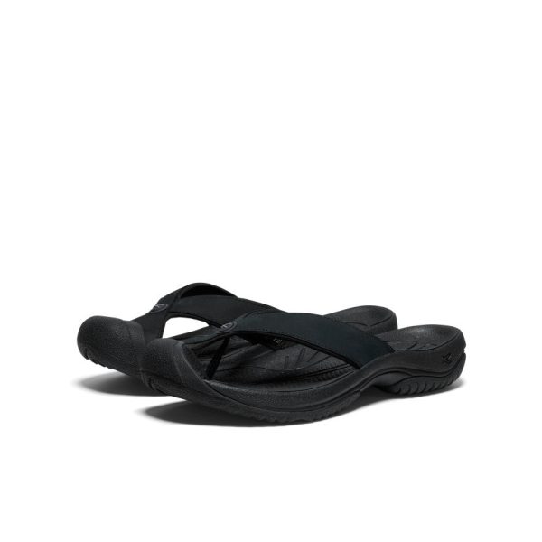 Men's Waimea Leather Flip-Flop  |  Black/Black